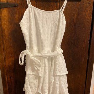 White Amazon Ruffle Dress- Size Small